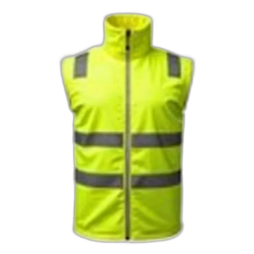 jacket, neon, bright, yellow, safety, vest, reflective, stripes transparent PNG cut-out