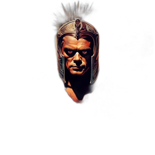mask, face, hair, crown, comic book art, concept art, fantasy art, photorealistic transparent PNG cut-out