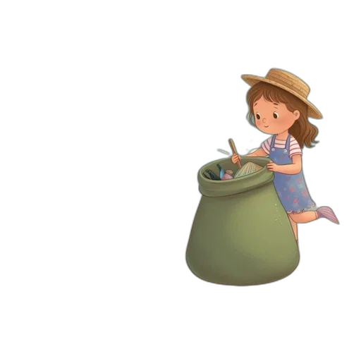 hat, bottle, dress, concept art, 3d render, cartoon, forest, pristine transparent PNG cut-out