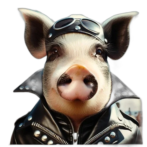 animal, face, mask, concept art, photorealistic, 3d render, pig, fashionable transparent PNG cut-out