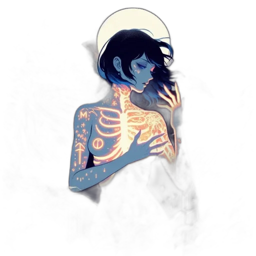 dress, jewelry, pixel art, concept art, watercolor, fantasy art, neon lights, fire transparent PNG cut-out