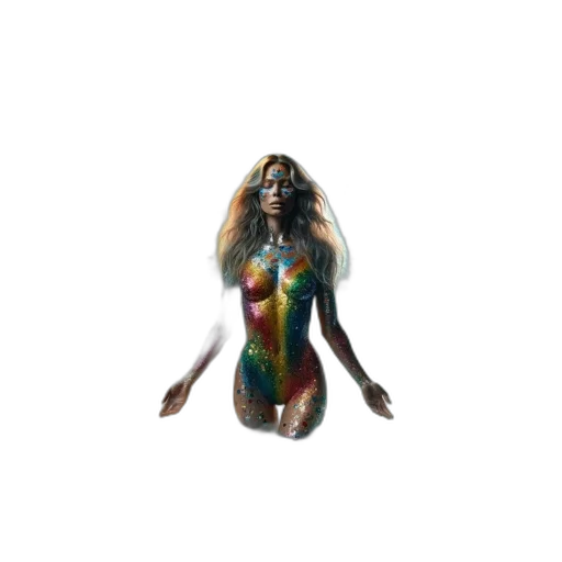 dress, creature, jewelry, hair, concept art, 3d render, fantasy art, pixel art transparent PNG cut-out