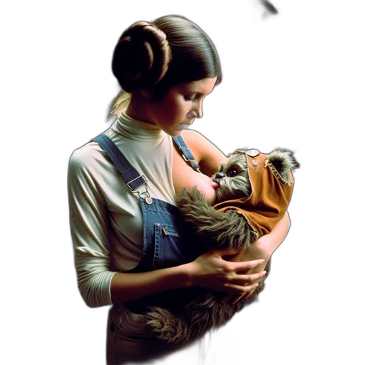 staff, photorealistic, concept art, outer space, woman, unique, bun-styled, hair transparent PNG cut-out