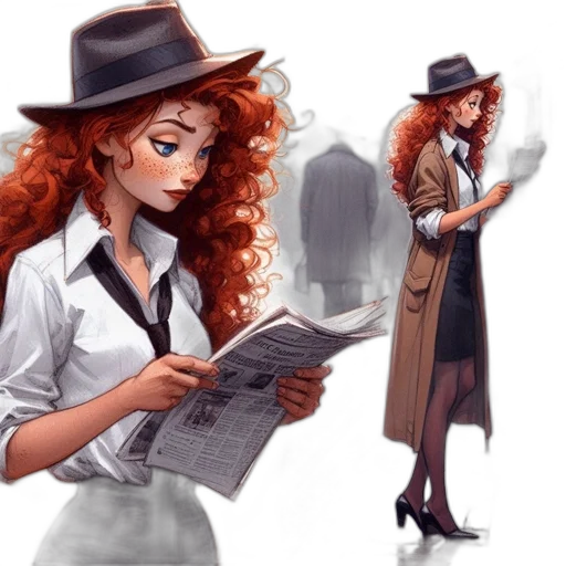 hat, dress, concept art, comic book art, fantasy art, cartoon, city street, fire transparent PNG cut-out