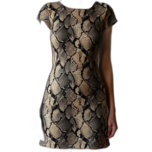 dress, black, beige, snake transparent PNG cut-out