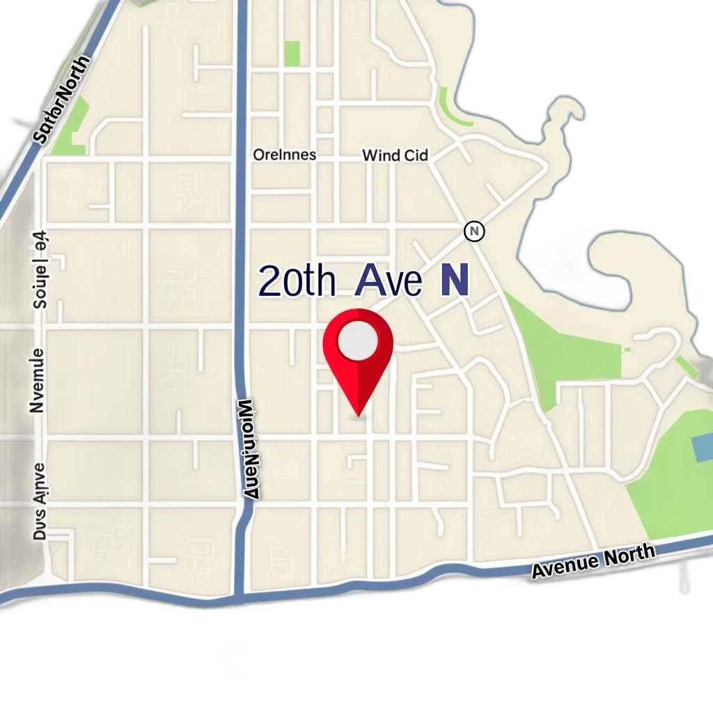 detailed, map, city, streets, intersections, labeled, includes, red transparent PNG cut-out