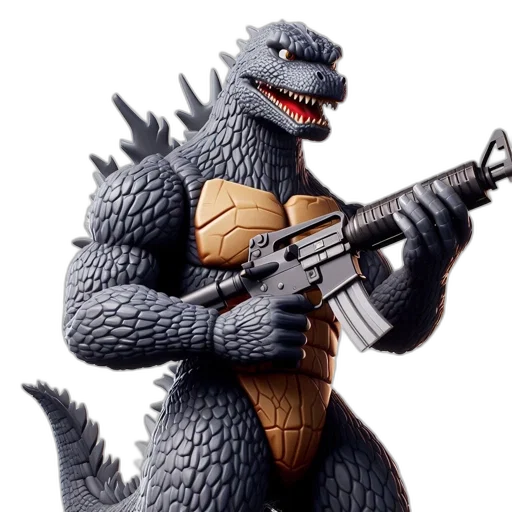 animal, weapon, concept art, 3d render, action, figure, scaled, grey transparent PNG cut-out
