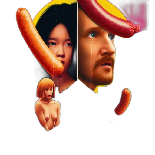 food, face, concept art, pixel art, photorealistic, 3d render, fire, poster transparent PNG cut-out