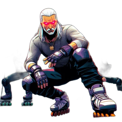 weapon, mask, jacket, concept art, cyberpunk, comic book art, pixel art, older transparent PNG cut-out