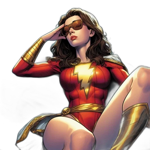 comic book art, concept art, cartoon, marvel, golden-red, suit, lightning, bolt transparent PNG cut-out