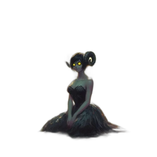 creature, dress, animal, crown, concept art, fantasy art, 3d render, watercolor transparent PNG cut-out