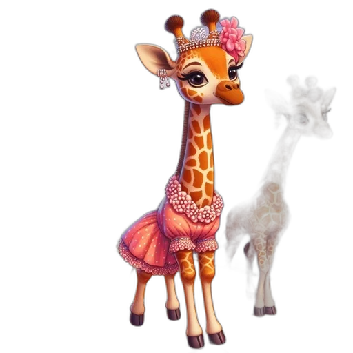 animal, staff, concept art, fantasy art, 3d render, cartoon, fire, giraffes transparent PNG cut-out