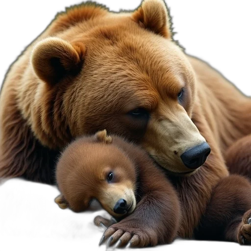 animal, photorealistic, earth tones, close-up, image, brown, bear, cub transparent PNG cut-out