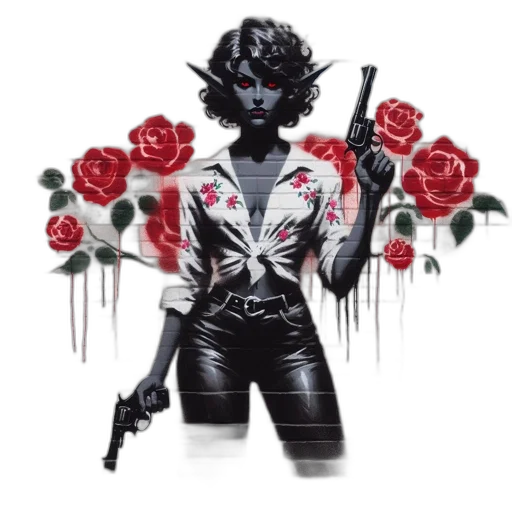 concept art, comic book art, fantasy art, pixel art, monochromatic, street, art, woman transparent PNG cut-out