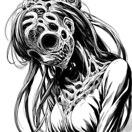 mask, creature, face, dress, comic book art, concept art, fantasy art, cartoon transparent PNG cut-out