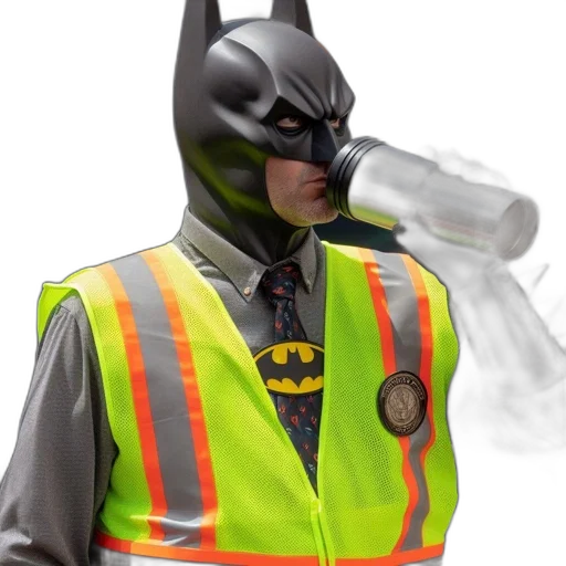 mask, staff, concept art, photorealistic, comic book art, 3d render, casual, batman transparent PNG cut-out