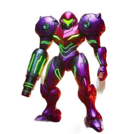 robot, creature, weapon, animal, 3d render, concept art, vaporwave, pixel art transparent PNG cut-out