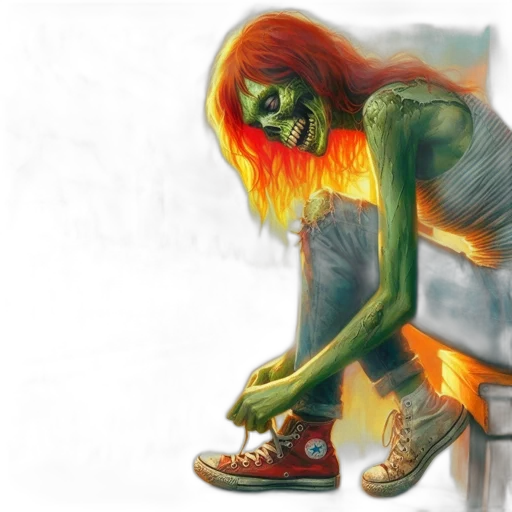 mask, creature, shoes, concept art, comic book art, watercolor, photorealistic, fire transparent PNG cut-out