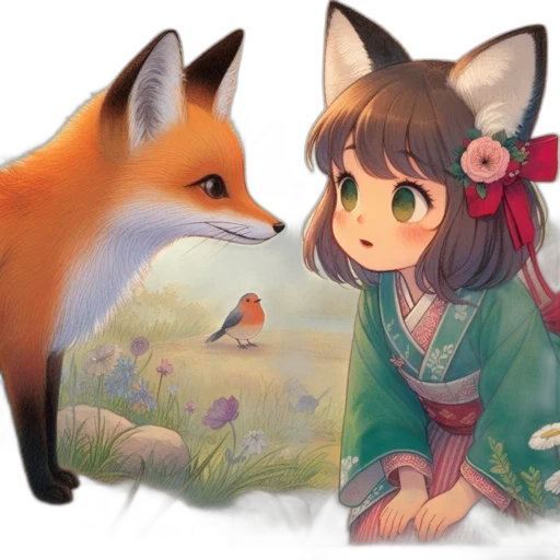 animal, creature, fantasy art, concept art, watercolor, pixel art, forest, fog transparent PNG cut-out