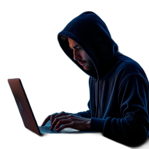 jacket, staff, weapon, man, hoodie, using, laptop, computer transparent PNG cut-out