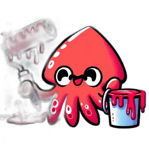 creature, concept art, 3d render, pixel art, fantasy art, red, octopus, wielding transparent PNG cut-out