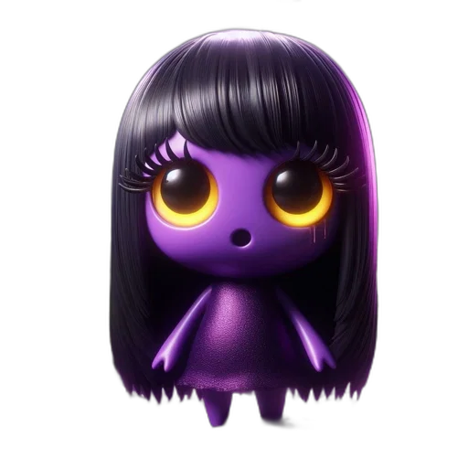 creature, mask, 3d render, concept art, fantasy art, animated, predominantly, purple transparent PNG cut-out
