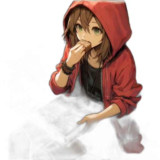 jacket, face, food, mask, concept art, pixel art, anime, fantasy art transparent PNG cut-out