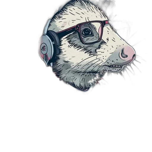 animal, face, mask, creature, cartoon, concept art, photorealistic, watercolor transparent PNG cut-out