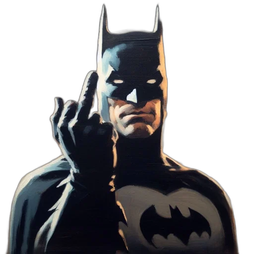 comic book art, concept art, photorealistic, pixel art, batman, depicted, chest, wearing transparent PNG cut-out