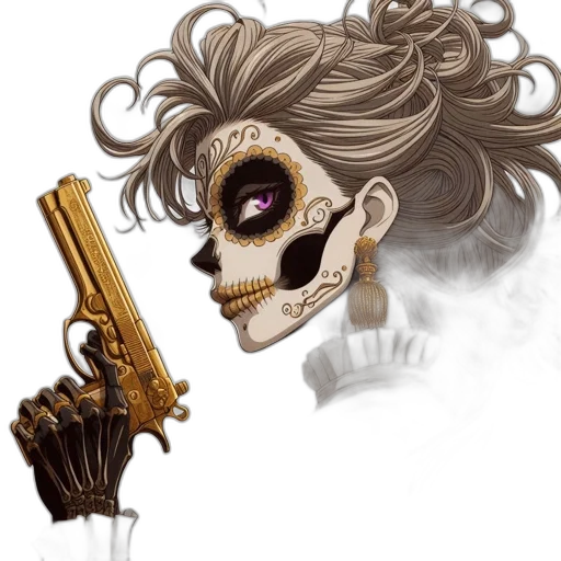 weapon, concept art, comic book art, fantasy art, cyberpunk, golden, elegant, figure transparent PNG cut-out