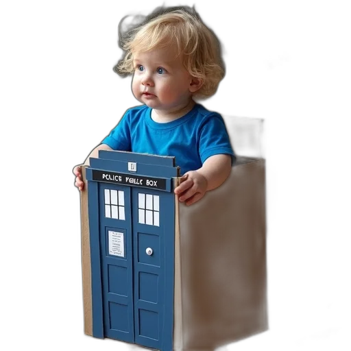 robot, concept art, 3d render, outer space, toddler, dressed, blue, t-shirt transparent PNG cut-out