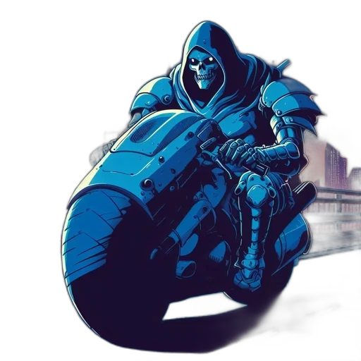 jacket, robot, weapon, mask, concept art, comic book art, cyberpunk, pixel art transparent PNG cut-out