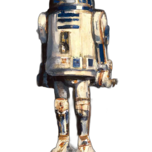 robot, staff, weapon, animal, concept art, 3d render, pixel art, watercolor transparent PNG cut-out