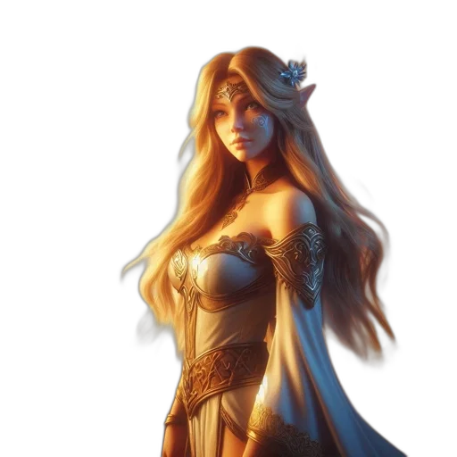 dress, dragon, crown, fantasy art, concept art, 3d render, pixel art, golden transparent PNG cut-out