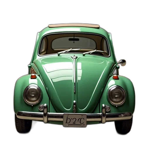 car, 3d render, photorealistic, concept art, green, vintage, volkswagen, beetle transparent PNG cut-out