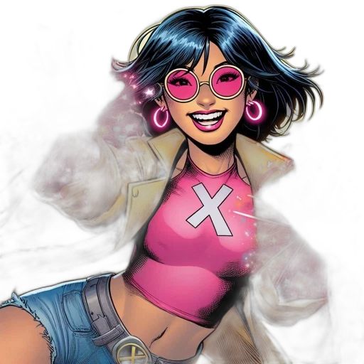 comic book art, concept art, fantasy art, cartoon, neon, animated, female, character transparent PNG cut-out