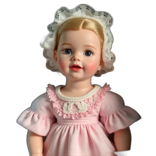 dress, face, jewelry, robot, 3d render, photorealistic, vintage, doll transparent PNG cut-out