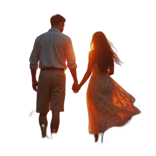 dress, 3d render, photorealistic, concept art, oil painting, sunset, fog, forest transparent PNG cut-out