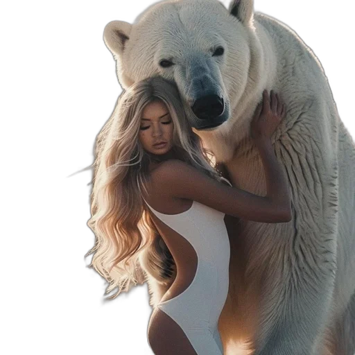 animal, creature, dress, hair, fire, woman, blonde, white transparent PNG cut-out