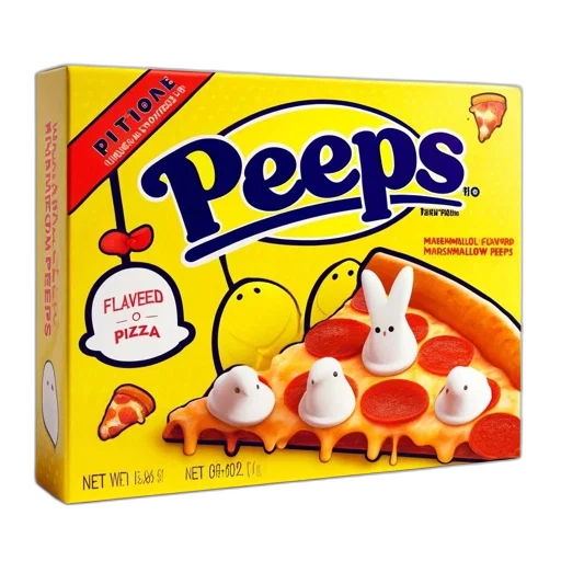 food, bright, yellow, peeps, packaging, marshmallow, flavored, candy transparent PNG cut-out