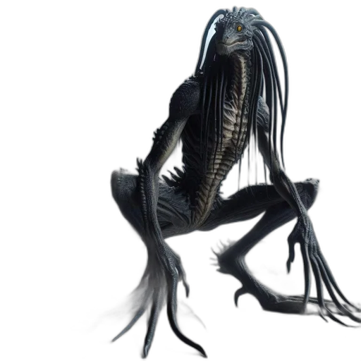 creature, animal, dragon, hair, concept art, fantasy art, 3d render, pixel art transparent PNG cut-out
