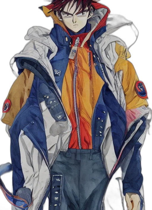 jacket, face, concept art, photorealistic transparent PNG cut-out
