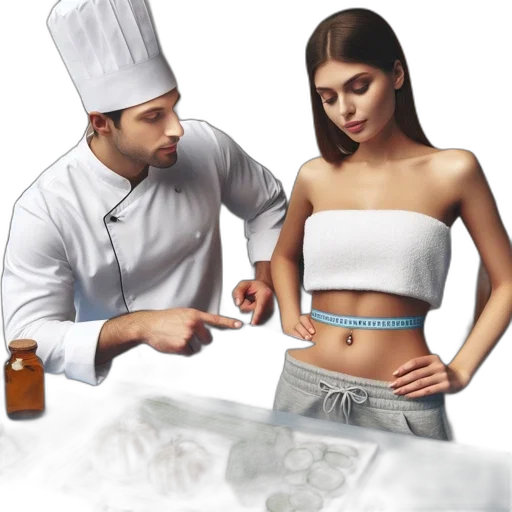 jewelry, food, concept art, photorealistic, 3d render, chef, woman, use transparent PNG cut-out