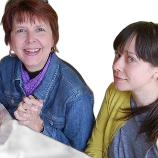 two, women, sit, table transparent PNG cut-out