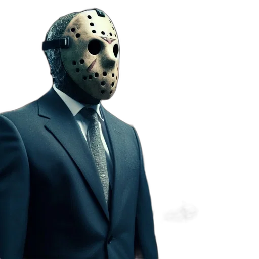mask, face, concept art, 3d render, comic book art, courtroom, setting, figure transparent PNG cut-out