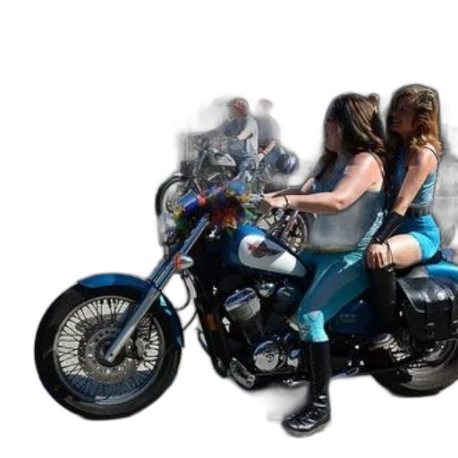 photorealistic, concept art, 3d render, cyberpunk, two, women, ride, decorated transparent PNG cut-out