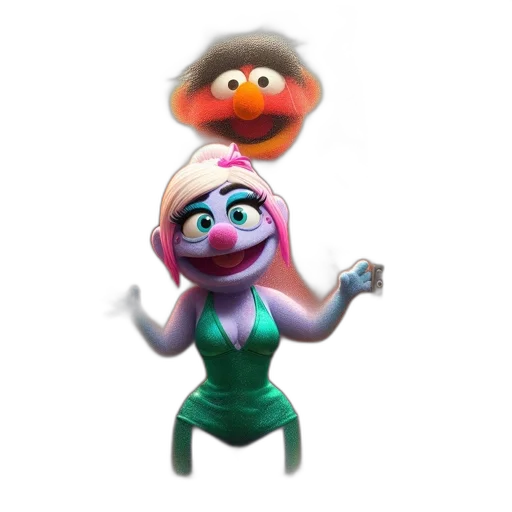 mask, creature, animal, weapon, concept art, 3d render, pixel art, muppet transparent PNG cut-out