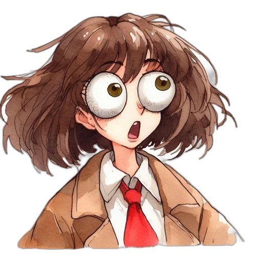 mask, jacket, face, creature, anime, watercolor, concept art, cartoon transparent PNG cut-out