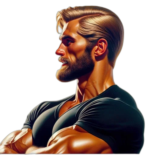 hair, face, mask, photorealistic, comic book art, concept art, cartoon, muscular transparent PNG cut-out