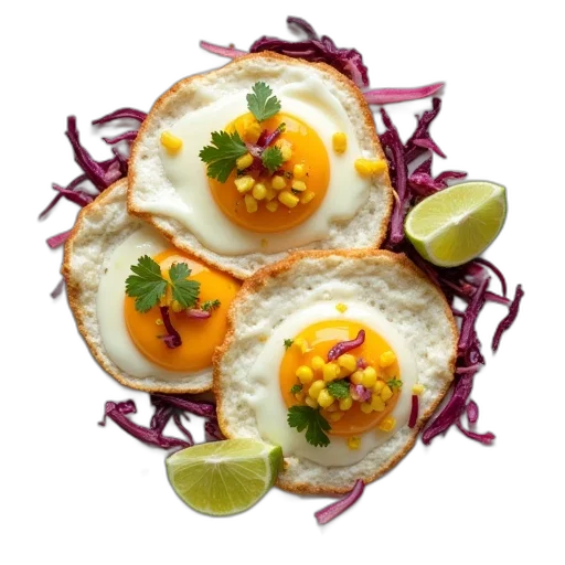 food, photorealistic, three, fried transparent PNG cut-out